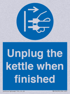 Unplug the kettle when finished